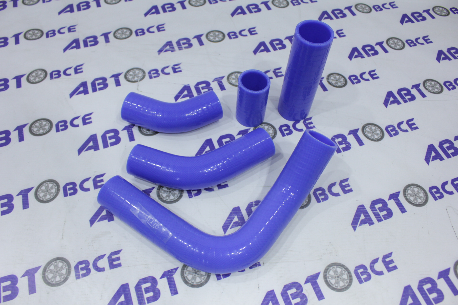 Патрубки радиатора ГАЗ-3302 (дв.УМЗ 402) (комплект 5шт) силикон синий ПТП 